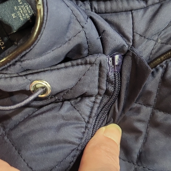 TOMMY HILFIGER Navy Blue Lightweight Quilted Hooded Puffer Jacket-Flawed - Picture 6 of 16